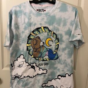 BKYS Men's Blue Tie-Dye Short Sleeve Tee